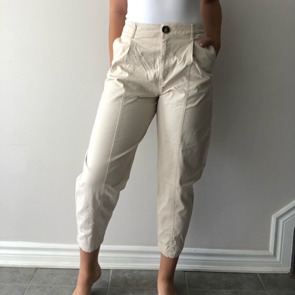 Zara cream cargo pants - trousers - Picture 2 of 5